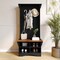 Flash Furniture Paisley 31.5in. Wide Hall Tree w/Bench, 3 Single Storage Hooks, and 4 Lower Storage Cubbies NAN-FY-HY-HT06-BLKWNT-GG - alternate 1